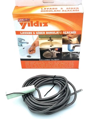 İlkyaz Fashion Lavabo ve Gider Boru Açacağı Lavabo Tıkanıklık Açma Sustası 3 Metre