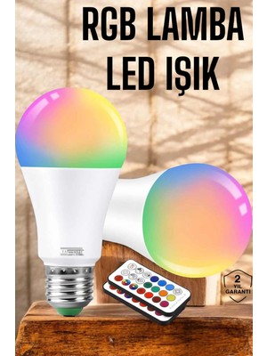 İlkyaz Fashion Rgb LED Lamba LED Işık Ampul Renk Değiştirebilen 100 Watt