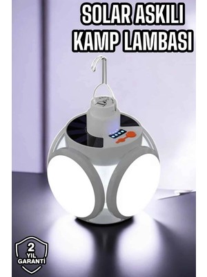 İlkyaz Fashion Güneş Enerjili Solar Aydınlatma Kamp Çadır Lambası Şarjlı Ampül LED Şarjlı El Feneri Iş�