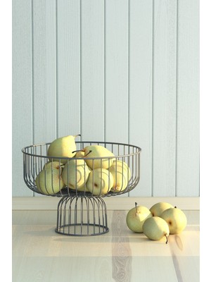 PremiumPort Metal Meyve Sepeti Organizer, Siyah, Şık ve Dayanıklı MG527