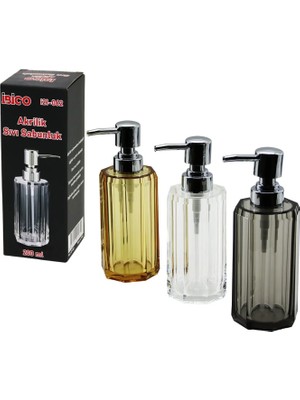 Vice Avm Uzun Sekizgen Şeffaf - Renkli Akrilik - Mika Kristal  Sıvı Sabunluk  200ML GO53/00713