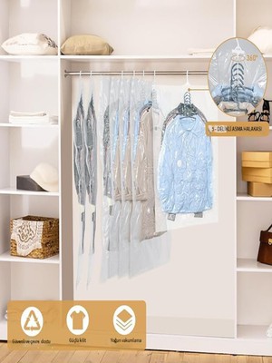 PremiumPort 5 Askılı Vakumlu Saklama Poşeti, Yerden Tasarruf ve Yeniden Kullanım