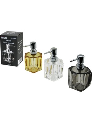 Vice Avm Tombul Kare - 4-Kalpli Gövde  Şeffaf - Renkli   Akrilik - Mika Kristal  Sıvı Sabunluk  220ML GO53/00715