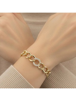 Xuping Jewelry Halka Ortası Ince  Tek Taşlı Bileklik