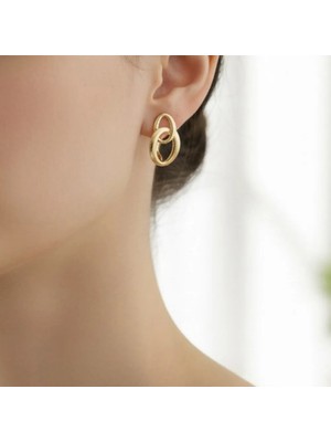 Xuping Jewelry Stil Incisi/xupıng Jewelry Ikili Halka Model Küpe