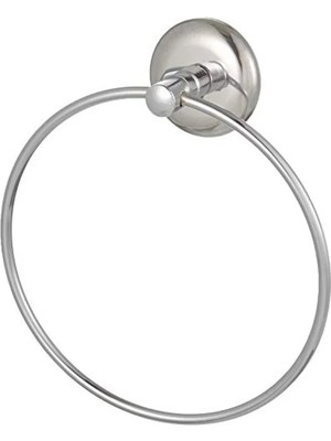 Esranın Dünyası Krom Yuvarlak Havlu Askısı - Halka Havlu Asacağı - Yapıştırılabilir