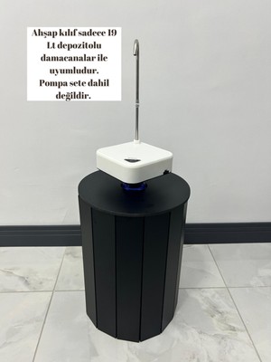 PremiumPort Ahşap Damacana Kılıfı 19 Lt, Uyumlu, Modern Şık Tasarım, Pompa Hariç