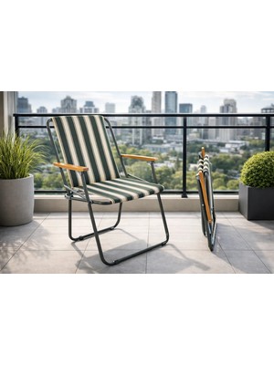 Evinizin Atölyesi Metal Katlanır Kamp Sandalyesi 55 x 65 cm