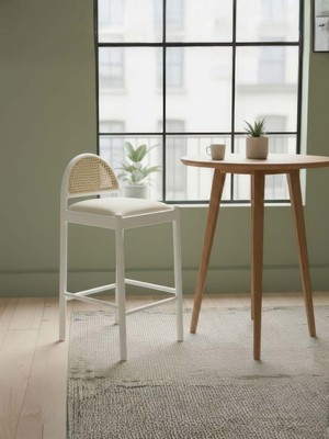 Gazzini Furniture Merlin Hazeranlı Iskandinav Bar Sandalyesi