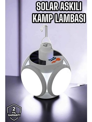 DS LLC Güneş Enerjili Solar Aydınlatma Kamp Çadır Lambası Şarjlı Ampül LED Şarjlı El Feneri Iş�