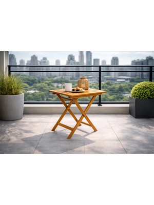 Evinizin Atölyesi Ahşap Bahçe Masası, Balkon Masası,