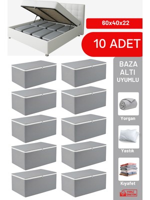 PremiumPort 10'lu Antrasit Baza ve Çekyat Altı Hurç Seti, Kullanışlı ve Şık