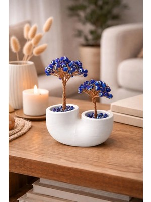 Home Nazar Boncuklu El Yapımı Dekoratif Ağaç Biblo