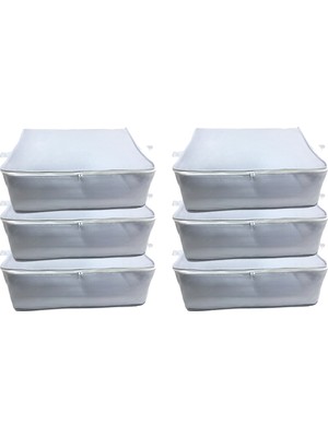 PremiumPort 6'lı Gri Bazaaltı ve Çekyat Tipi Hurçlar, 62X44X22 Cm, Xl Boy