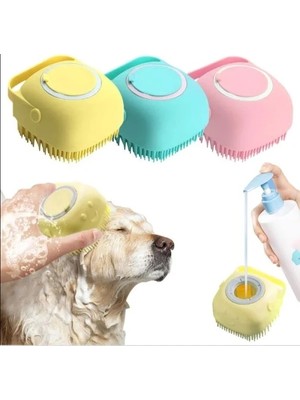 Esranın Dünyası Şampuan Hazneli Kedi Köpek Yıkama Fırçası - Turkuaz