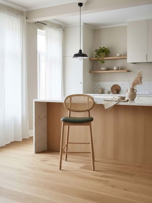 Gazzini Furniture Oslo Hazeranlı Ahşap Bar Sandalyesi