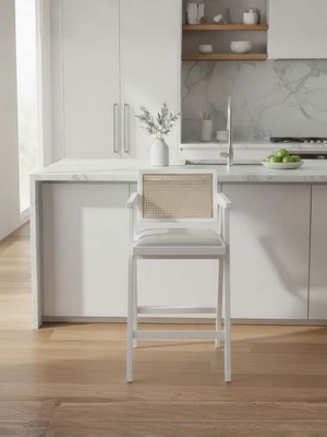 Gazzini Furniture Luna Hazeranlı Ahşap Bar Sandalyesi