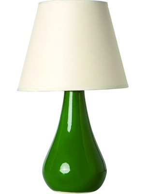 Nisaluce Damla Büyük Abajur Yeşil Seramik Malzeme Yatak Odası İçin Şık Tasarım