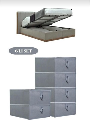 PremiumPort 6'lı Büyük Boy Yatak Altı Saklama Kutusu 22X40X60 cm