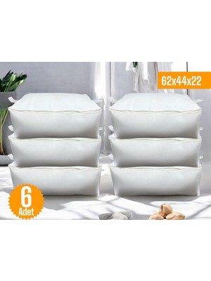 PremiumPort 6 Adet Beyaz Baza Altı ve Çekyat Hurç 62X44X22 cm Xlarge