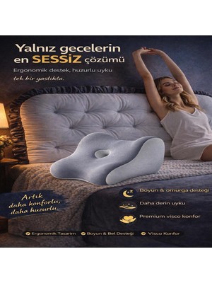 Viscora Yalnızlar Yastığı – Premium Ergonomik Yakınlık Visco Destek Yastığı, Çok Amaçlı Ortopedik Konfor Yastığı