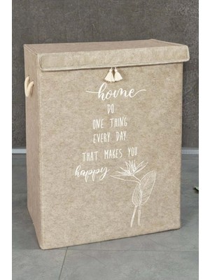 PremiumPort Bej Renkli Keçe Kapaklı Mega Kutu, Şık ve Fonksiyonel Saklama Çözümü