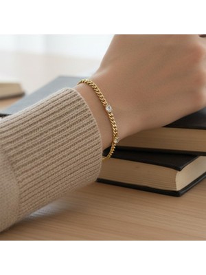 Xupıng Jewelry Ortası Üç Taşlı Bileklik