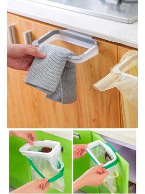 PremiumPort Çöp Poşeti Tutucu Aparat, Bez ve Havlu Tutucu, Çok Amaçlı Plastik Aparat