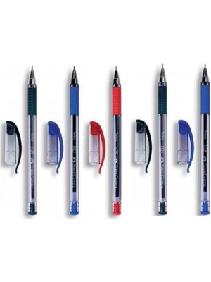 Faber-Castell 5'li Paket Tükenmez Kalem Siyah Mavi Kırmızı Renk Seçenekleri ile