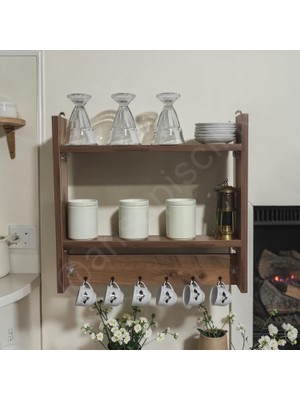 Kahve Köşesi, Baharatlık, Mutfak Rafı -  (6 Askılı)