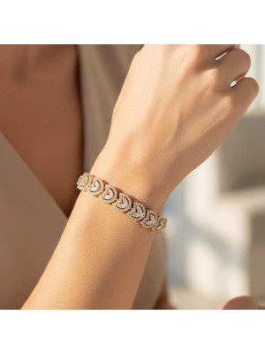 Xupıng Jewelry 14 Ayar Altın Kaplama, Lale Taşlı Bileklik