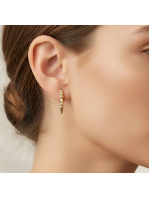 Xupıng Jewelry 14 Ayar Altın Kaplama,by Risa Gold Ok Görünümlü Küpe