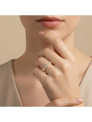 Xupıng Jewelry Ince 6 Taş Yüzük