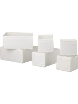 PremiumPort Beyaz 6'lı Çok Amaçlı Kutu Seti, Düzen ve Dekorasyon Için Ideal