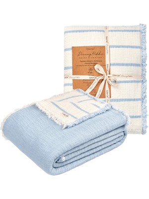 Rikka Home 6 Kat Dolgulu Muslin Yorgan 230X250 cm – %100 Pamuk Battal Boy, Nefes Alabilen 4 Mevsim Yorgan & Battaniye
