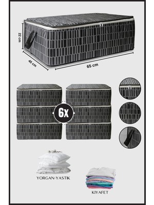 PremiumPort 6'lı Büyük Boy Bazaaltı Hurç, Giysi ve Yastık Saklama Çantası