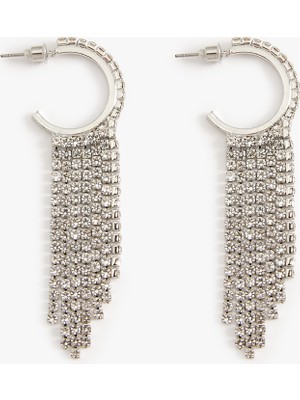 Koton Kristal Taşlı Şelale Halka Küpe Sallantılı