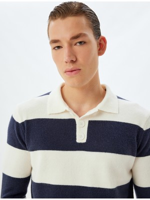 Koton Triko Kazak Polo Yaka Düğme Detaylı