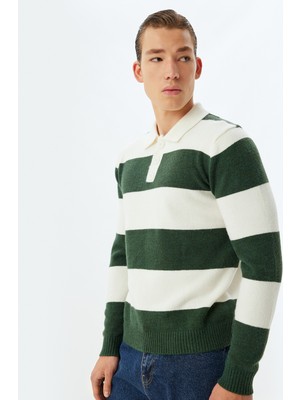 Koton Triko Kazak Polo Yaka Düğme Detaylı