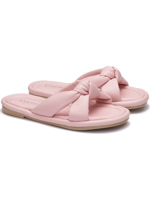 Nstil Günlük Kadın Puf Terlik Yumuşak Taban Hafif Esnek Pofuduk Kurdeleli Yazlık Rahat Sandalet 023