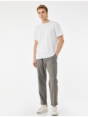Koton Viskon Cep Detaylı Rayon Tapered Beli Bağcıklı Pantolon