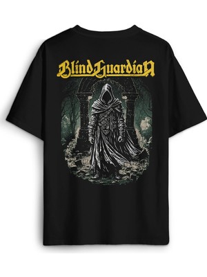 Kendim Seçtim Blind Guardian Siyah Oversize Tişört Power Metal Music Baskılı Unisex T-Shirt