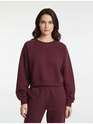 Koton Regular Fit Üç Iplik Şardonlu Uzun Kollu Bisiklet Yaka Basic Sweatshirt