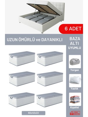 PremiumPort 6'lı Set Büyük Boy Baza ve Çekyat Altı Hurçleri, Şık ve Kullanışlı