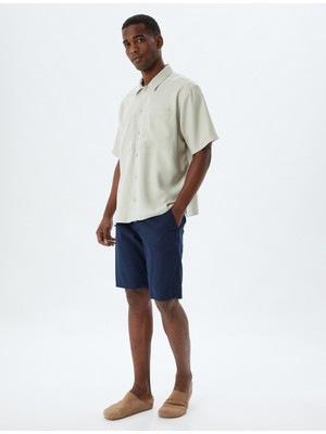 Koton Basic Gömlek Viskon Kısa Kollu Cep Detaylı Regular Fit