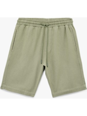 Koton Keten Viskon Karışımlı Cep Detaylı Beli Bağcıklı Şort