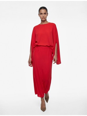 Koton Balık Kesim Saten Uzun Etek