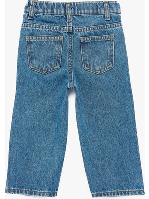 Koton Pamuklu Yüksek Bel Fiyonk Detaylı Denim Pantolon