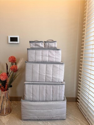 PremiumPort Gri Renk Asil Hurç Seti, 6'lı, Şık ve Şık Saklama Çözümü