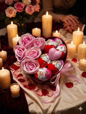 Karma Shop Çikolata & Pembe Güller Romantik Hediye Kutusu - Özel Günler Için